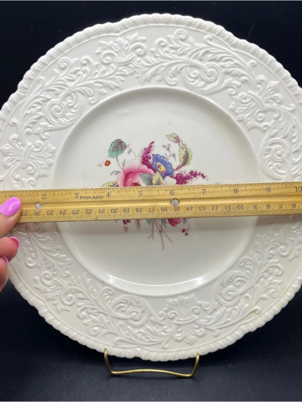 Rare Antique Royal Cauldon England Dinner Plate Scalloped Edge Circa 1930's